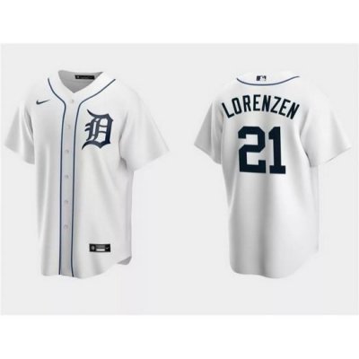 Men Detroit Tigers 21 Michael Lorenzen White Cool Base Stitched Jersey