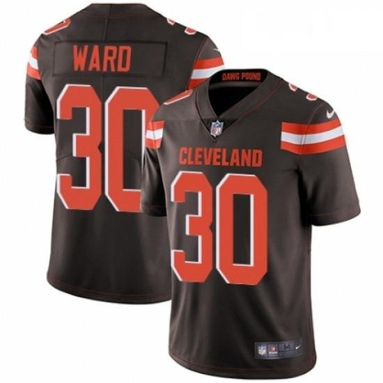 Mens Nike Cleveland BroWns 30 Denzel Ward BroWn Team Color Vapor Untouchable Limited Player NFL Jersey