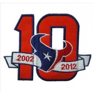 Stitched Houston Texans 10th Anniversary Jersey Patch