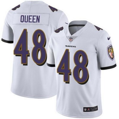 Nike Ravens 48 Patrick Queen White Men Stitched NFL Vapor Untouchable Limited Jersey