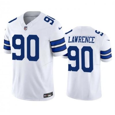 Men Dallas Cowboys 90 Demarcus Lawrence White 2023 F U S E  Vapor Limited Stitched Football Jersey