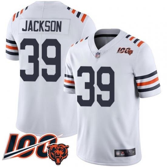 Youth Chicago Bears 39 Eddie Jackson White 100th Season Limited Football Jersey