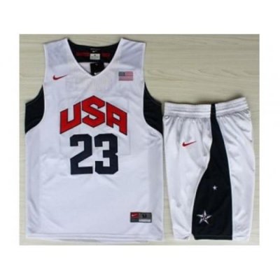 USA Basketball #23 Kyrie Irving White Jersey & Shorts Suit