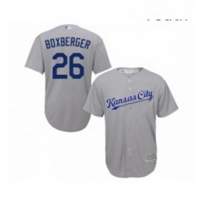 Youth Kansas City Royals 26 Brad Boxberger Replica Grey Road Cool Base Baseball Jersey