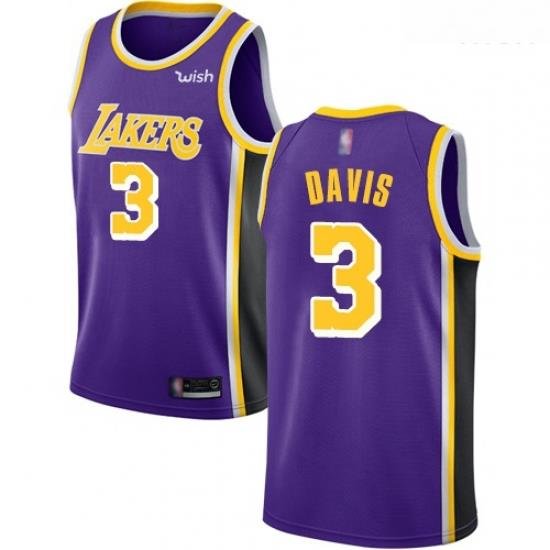 Lakers #3 Anthony Davis Purple Basketball Swingman Statement Edition Jersey