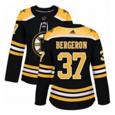 Womens Adidas Boston Bruins 37 Patrice Bergeron Premier Black Home NHL Jersey