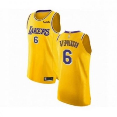 Mens Los Angeles Lakers 6 Lance Stephenson Authentic Gold Basketball Jersey Icon Edition