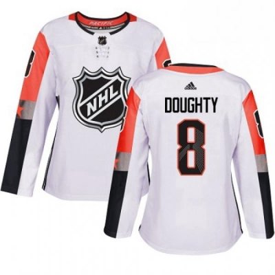 Womens Adidas Los Angeles Kings 8 Drew Doughty Authentic White 2018 All Star Pacific Division NHL Jersey