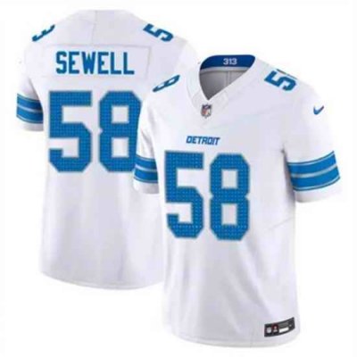 Youth Detroit Lions 58 Penei Sewell White 2024 F U S E Alternate Vapor Limited Stitched Jersey