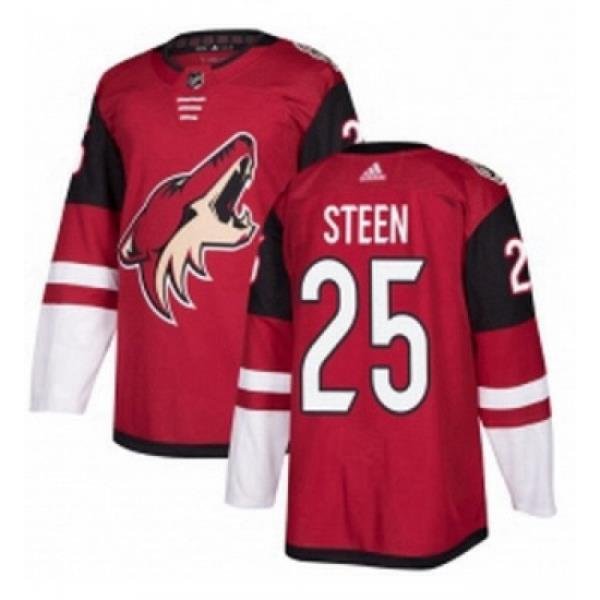 Youth Adidas Arizona Coyotes 25 Thomas Steen Premier Burgundy Red Home NHL Jersey