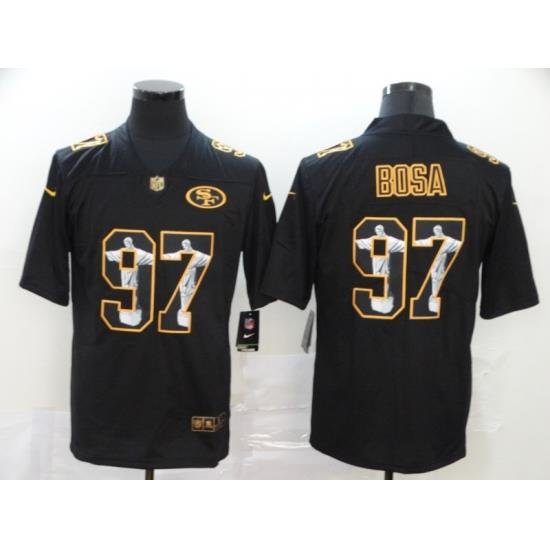 Men San Francisco 49ers 97 Nick Bosa Jesus Faith Black Vapor Untouchable Stitched NFL Nike Limited Jersey