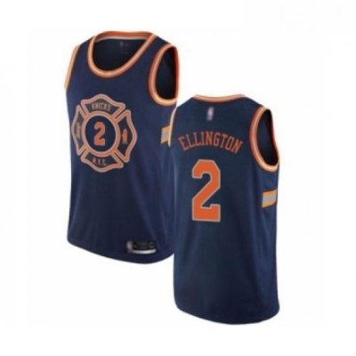 Youth New York Knicks 2 Wayne Ellington Swingman Navy Blue Basketball Jersey City Edition