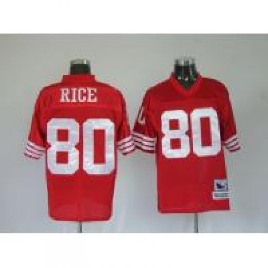 San Francisco 49ers 80 J.Rice red Throwback Jerseys