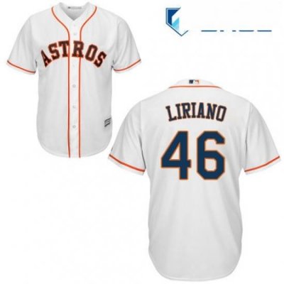 Youth Majestic Houston Astros 46 Francisco Liriano Replica White Home Cool Base MLB Jersey