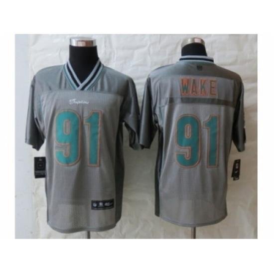 Nike Miami Dolphins 91 Cameron Wake Grey Elite Vapor NFL Jersey