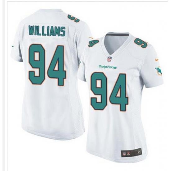 Nike Dolphins #94 Mario Williams White Womens Stitched NFL Elite Jersey