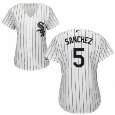 Womens Majestic Chicago White Sox 5 Yolmer Sanchez Authentic White Home Cool Base MLB Jersey