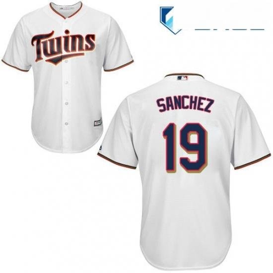 Youth Majestic Minnesota Twins 19 Anibal Sanchez Authentic White Home Cool Base MLB Jersey