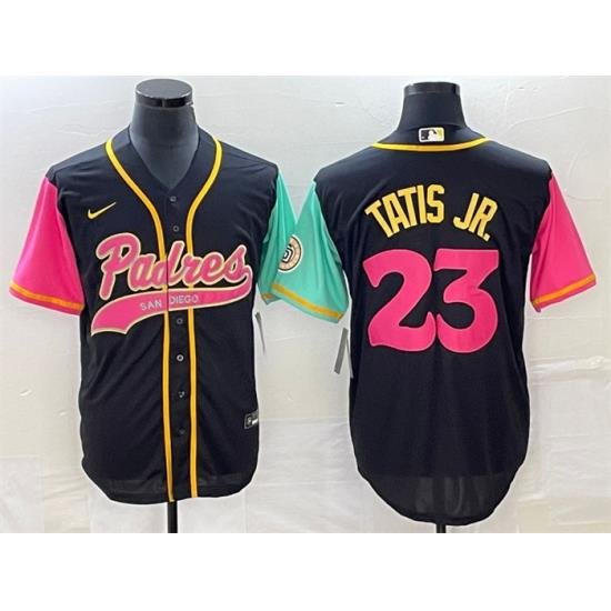 Men San Diego Padres 23 Fernando Tatis Jr  Black Cool Base Stitched Baseball Jersey