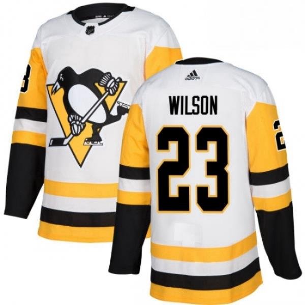 Womens Adidas Pittsburgh Penguins 23 Scott Wilson Authentic White Away NHL Jersey