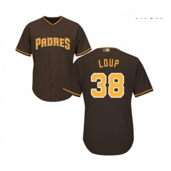 Mens San Diego Padres 38 Aaron Loup Replica Brown Alternate Cool Base Baseball Jersey