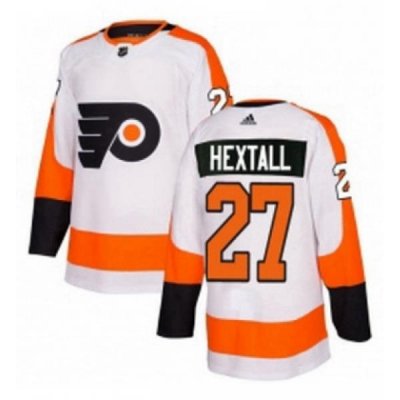 Mens Adidas Philadelphia Flyers 27 Ron Hextall Authentic White Away NHL Jersey