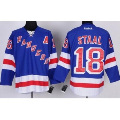 New York Rangers 18 Marc Staal Blue NHL Jerseys