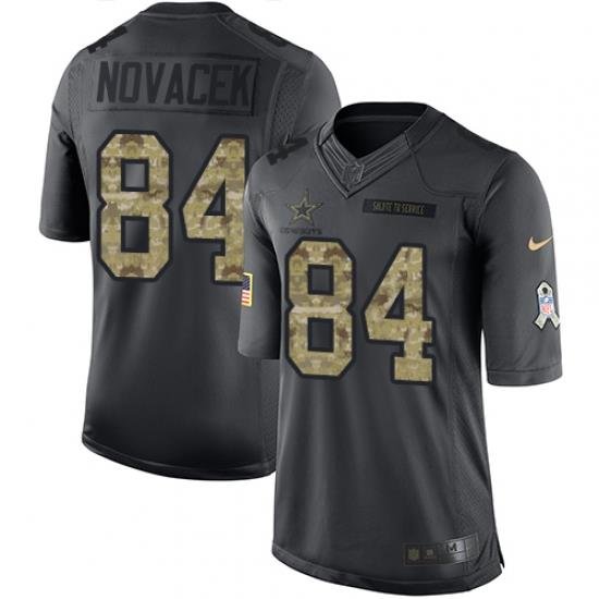 Men Nike Cowboys #84 Jay Novacek Black 2016 Salute to Service NFL Limited Jersey