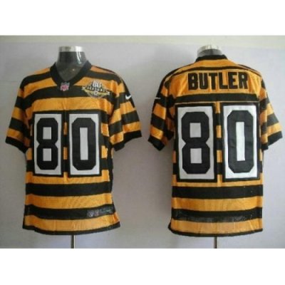 Nike Pittsburgh Steelers 80 Jack Butler Yellow Black Elite 80TH M&N NFL Jersey