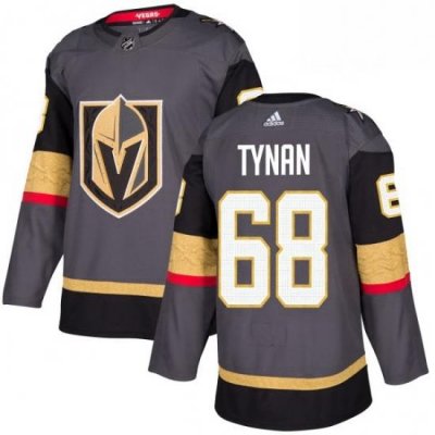 Mens Adidas Vegas Golden Knights 68 TJ Tynan Premier Gray Home NHL Jersey