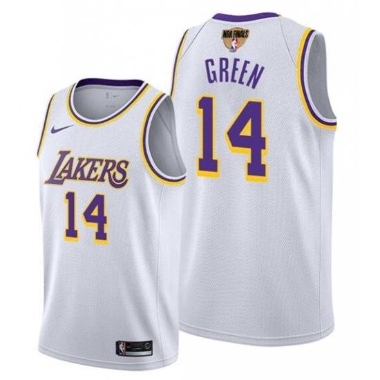 Men's Los Angeles Lakers #14 Danny Green White Stitched NBA Jersey