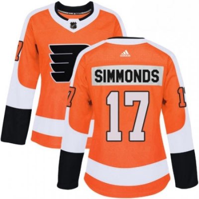 Womens Adidas Philadelphia Flyers 17 Wayne Simmonds Premier Orange Home NHL Jersey