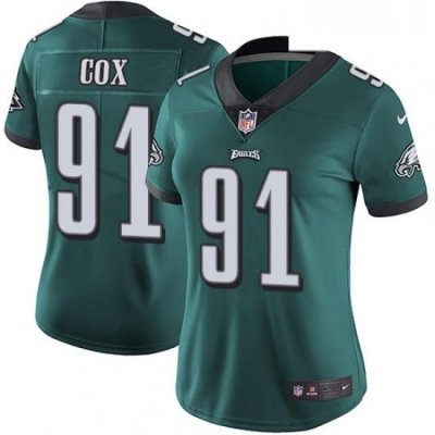 Womens Nike Philadelphia Eagles 91 Fletcher Cox Midnight Green Team Color Vapor Untouchable Limited Player NFL Jersey