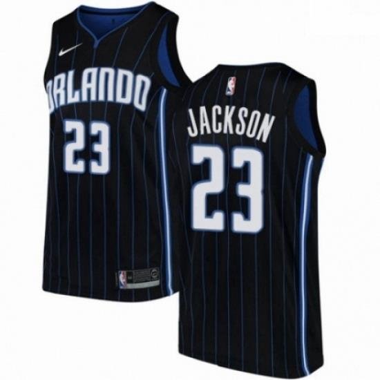 Mens Nike Orlando Magic 23 Justin Jackson Swingman Black NBA Jersey Statement Edition