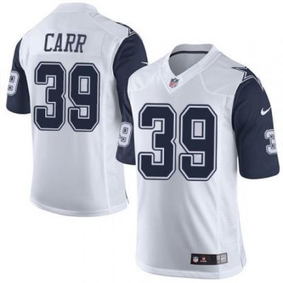 Nike Cowboys #39 Brandon Carr White Mens Stitched NFL Limited Rush Jerseys