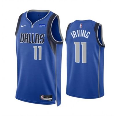 Men Dallas Mavericks 11 Kyrie Irving Blue Icon Edition Stitched Basketball Jersey