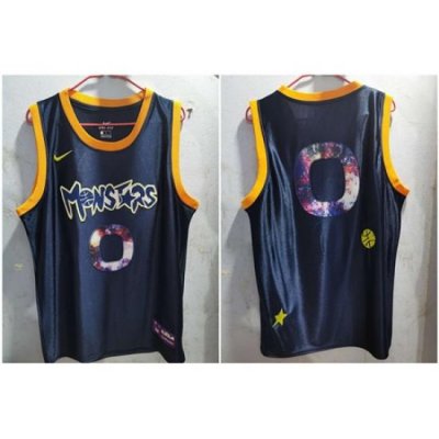 Monstars 0 Black Space Jam Stitched Movie Jersey