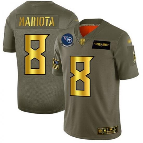 Titans 8 Marcus Mariota Camo Gold Men Stitched Football Limited 2019 Salute To Service Jersey