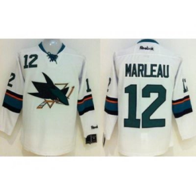 Kids San Jose Sharks 12 Patrick Marleau White NHL Hockey Jersey New Style