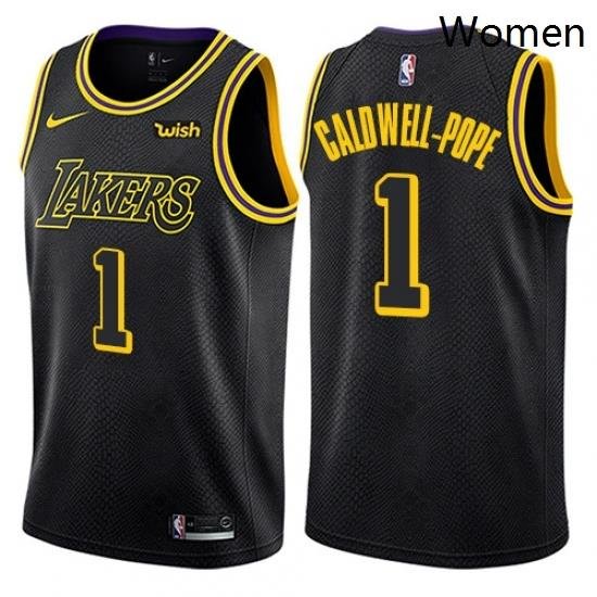 Womens Nike Los Angeles Lakers 1 Kentavious Caldwell Pope Swingman Black NBA Jersey City Edition