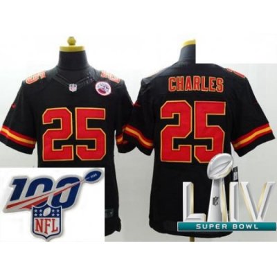 2020 Super Bowl LIV Men Kansas City Chiefs #25 Jamaal Charles Black Team Color Vapor Untouchable Limited Player Football Jersey