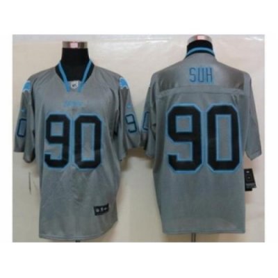 Nike Detroit Lions 90 Ndamukong Suh Grey Elite Lights Out NFL Jersey