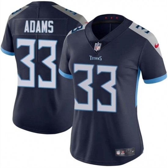 Women Tennessee Titans 33 Jamal Adams Navy 2024 Draft Vapor Stitched Football Jersey