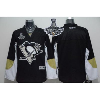 Penguins Blank Black 2017 Stanley Cup Finals Champions Stitched NHL Jersey