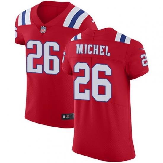 Nike Patriots #26 Sony Michel Red Alternate Mens Stitched NFL Vapor Untouchable Elite Jersey