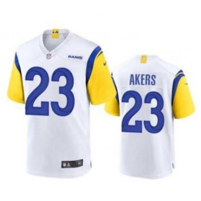 Men Los Angeles Rams 23 Cam Akers 2020 White Vapor Untouchable Limited Stitched Jersey