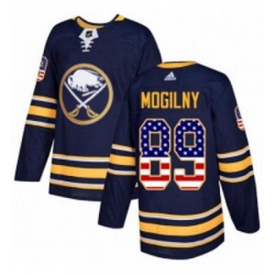 Youth Adidas Buffalo Sabres 89 Alexander Mogilny Authentic Navy Blue USA Flag Fashion NHL Jersey