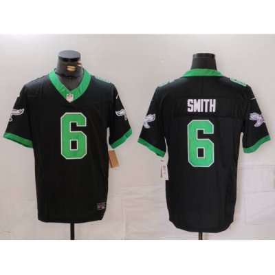 Men Philadelphia Eagles 6 DeVonta Smith Black F U S E  Vapor Untouchable Stitched Football Jersey