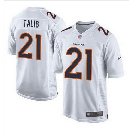 Nike Broncos #21 Aqib Talib White Mens Stitched NFL Game Event Jersey