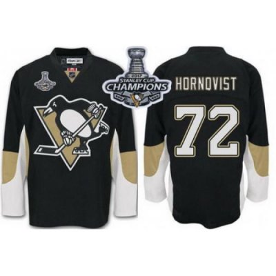 Penguins #72 Patric Hornqvist Black Home 2017 Stanley Cup Finals Champions Stitched NHL Jersey